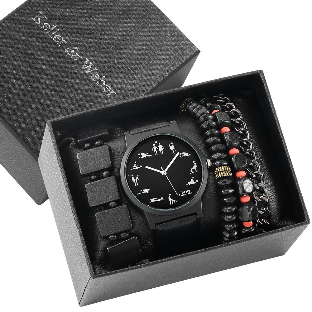 Herren-Uhr mit Lederarmband