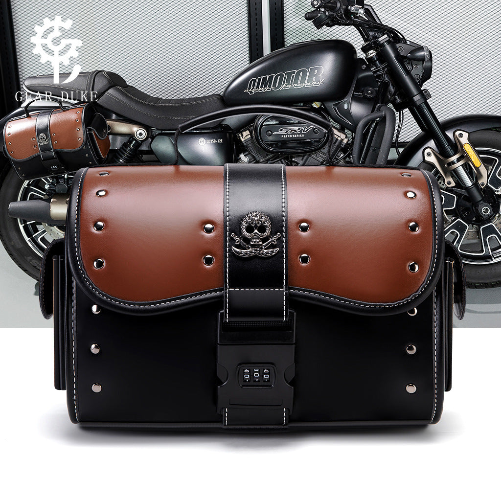 PU Leder Patchwork Motorradschultertasche – Bild 4 | LuxeStyle
