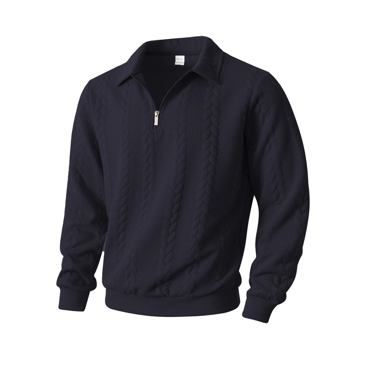Jacquard Patchwork Half-Zip Polo-Shirt – Bild 2 | LuxeStyle