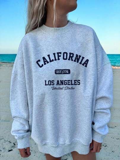Herz-Print Hoodie für Damen