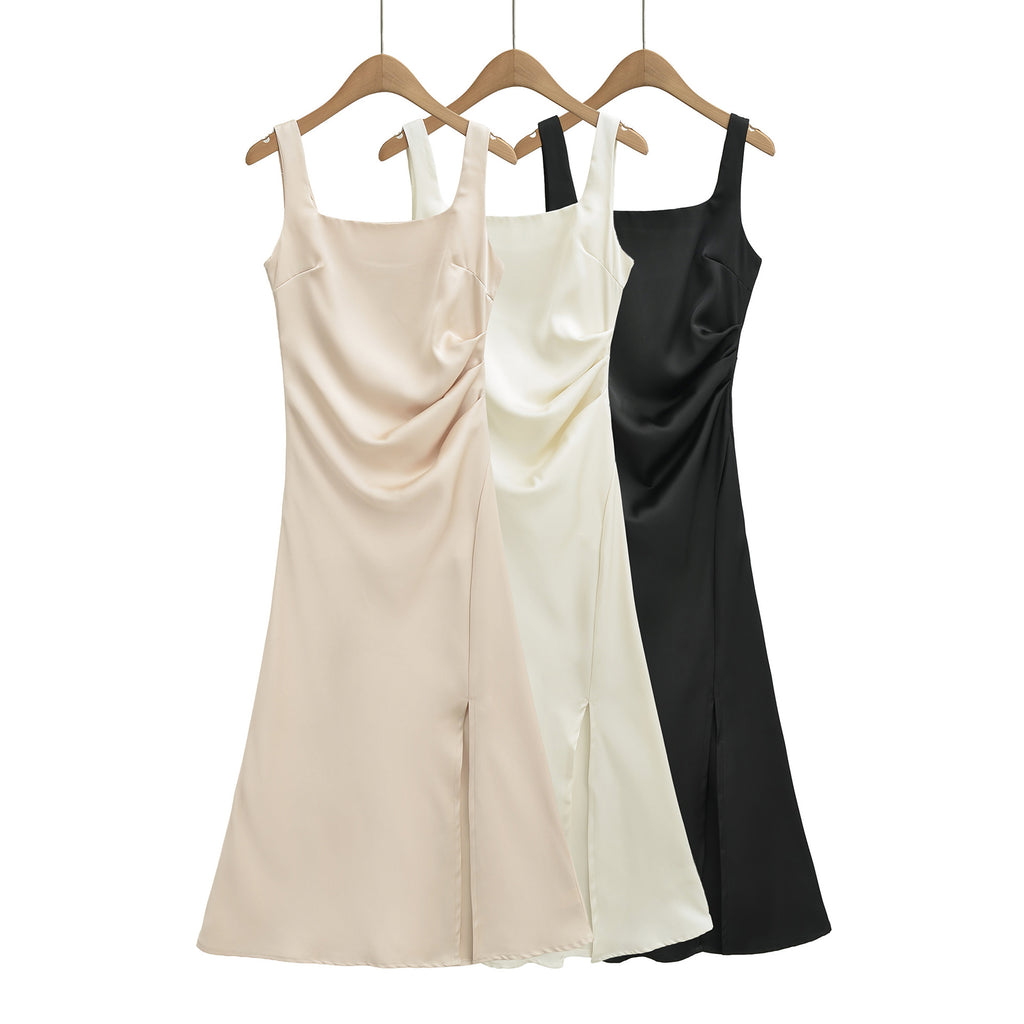 Elegantes Satin-Trägerkleid