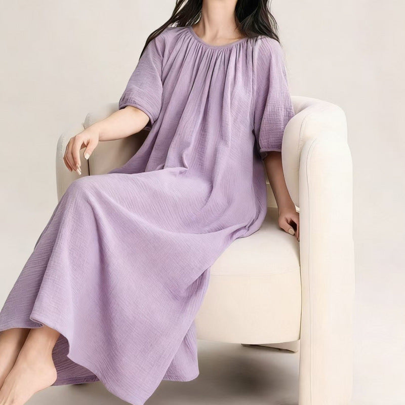 Loungewear-Kleid-Set mit Rundhals und 3/4-Ärmeln