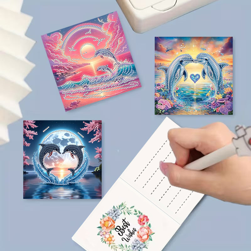 Delfin-Grußkarte DIY-Diamantmalerei