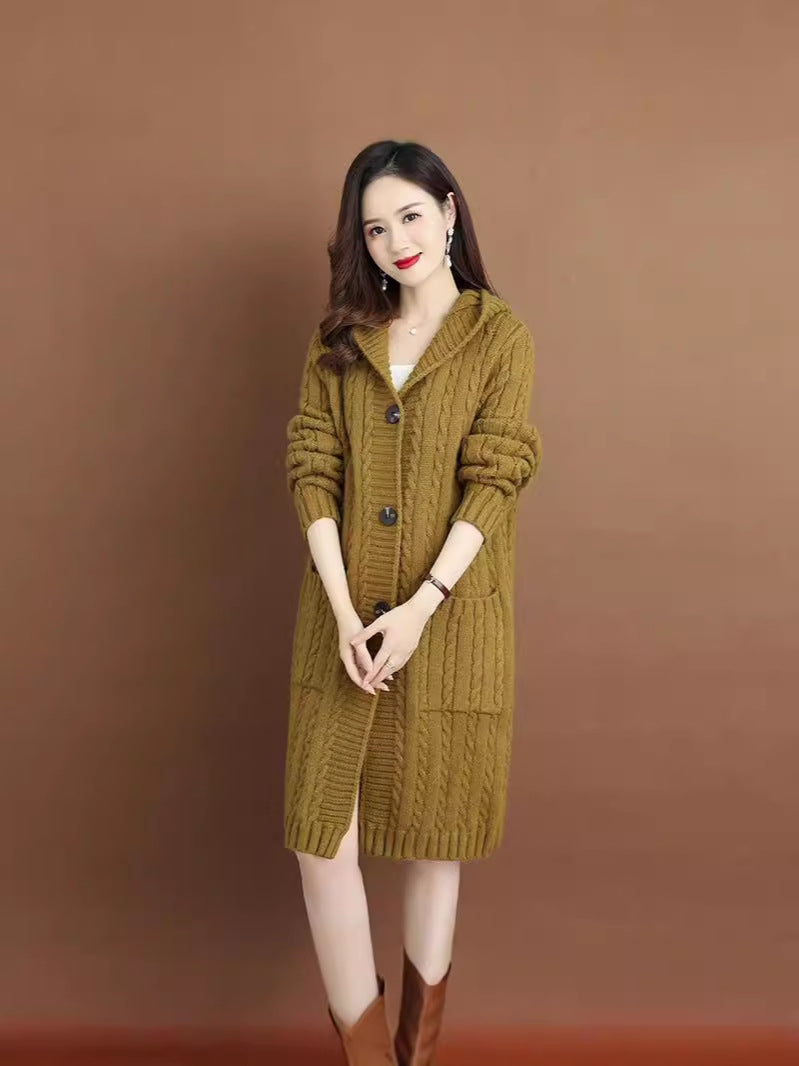 Kapuzen-Strickjacke für Damen