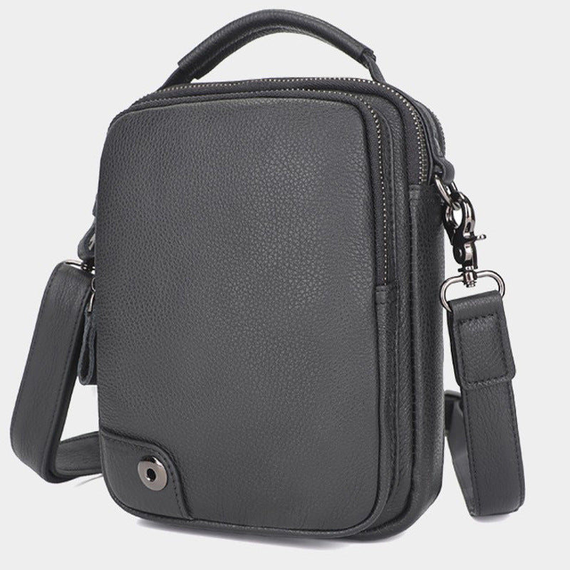 Leder Crossbody Tasche – Herren, schwarz – Bild 3 | LuxeStyle