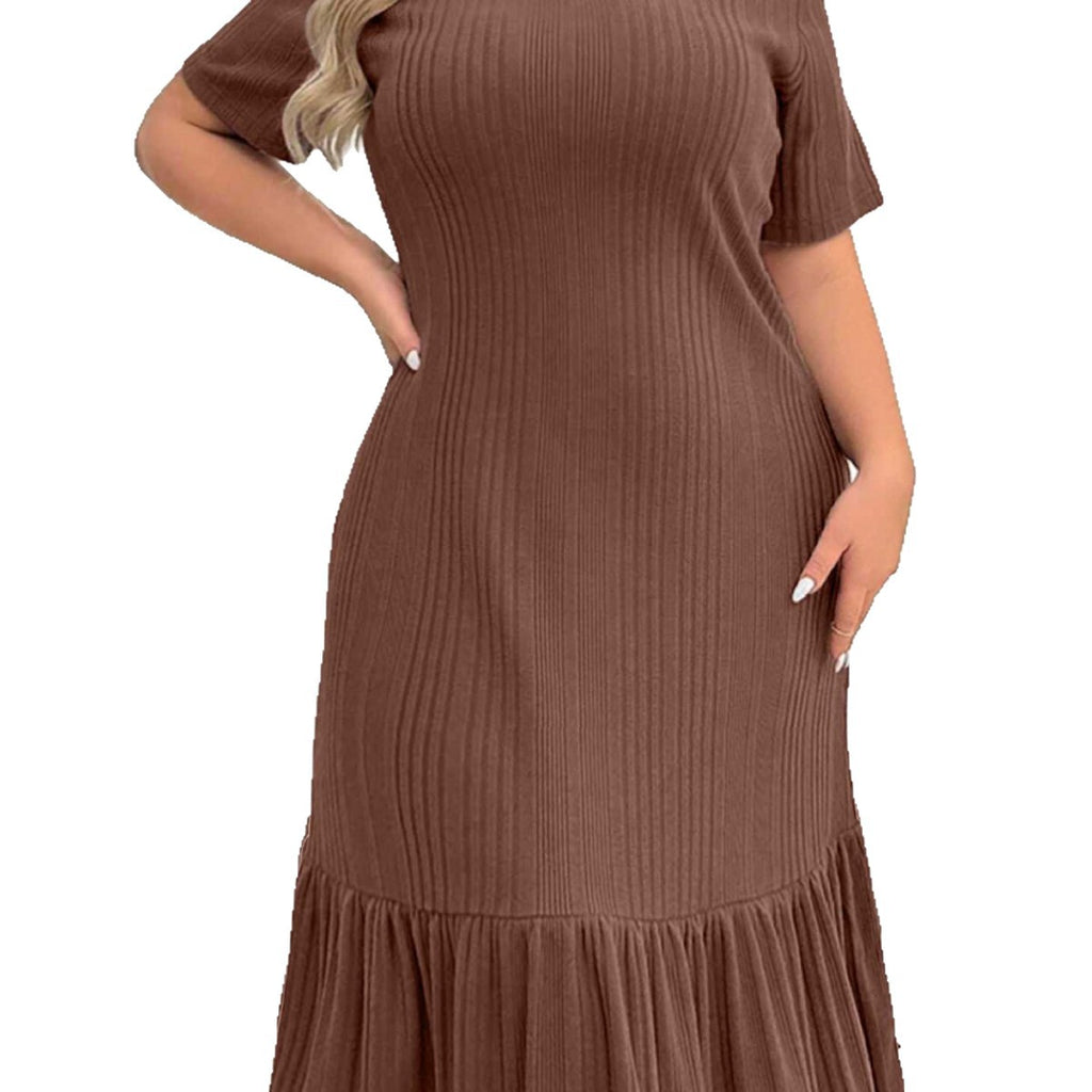 Damen-Kleid mit Streifen und Fishtail-Saum