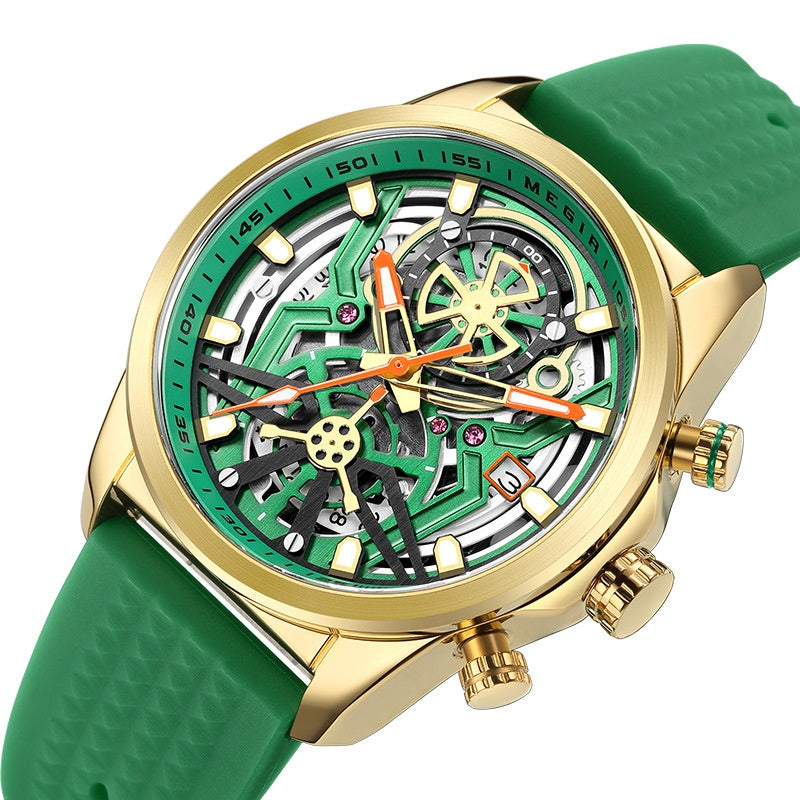 Herren Quarzuhr mit Silikonarmband