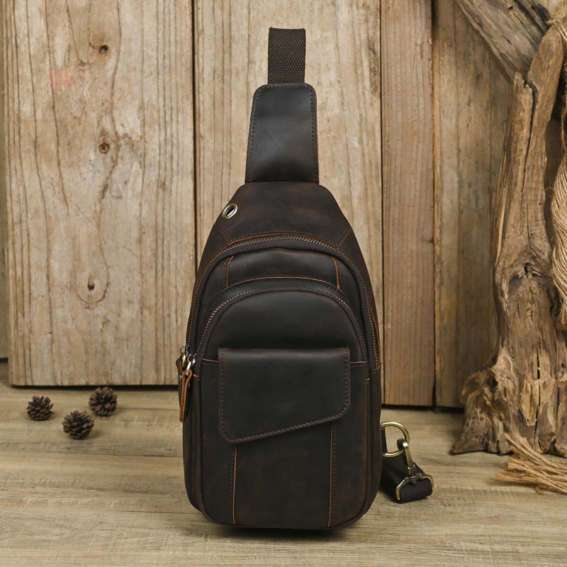Retro Schulterrucksack aus Echtleder