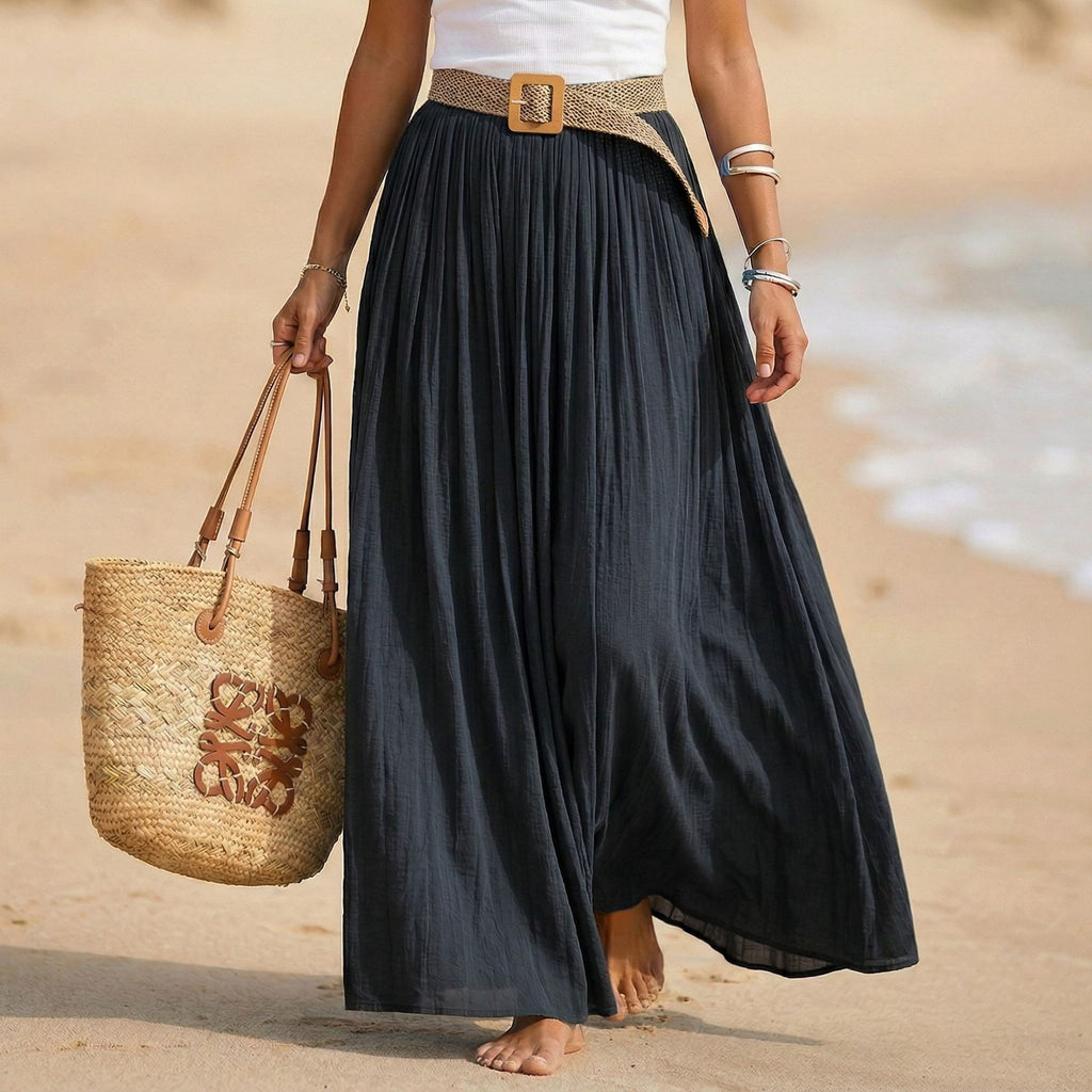 Maxi-Rock mit elastischem Bund für Urlaubs- & Strandlook