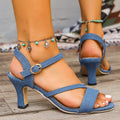 Denim Ankle-Strap Sandalen für Damen – Bild 6 | LuxeStyle