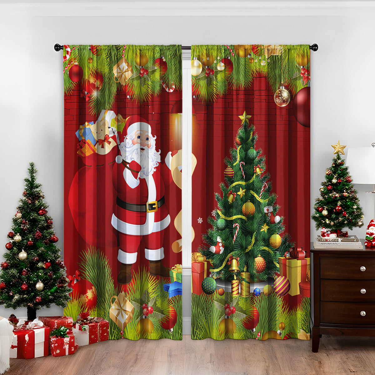 Weihnachtsvorhänge mit 3D-Digitaldruck