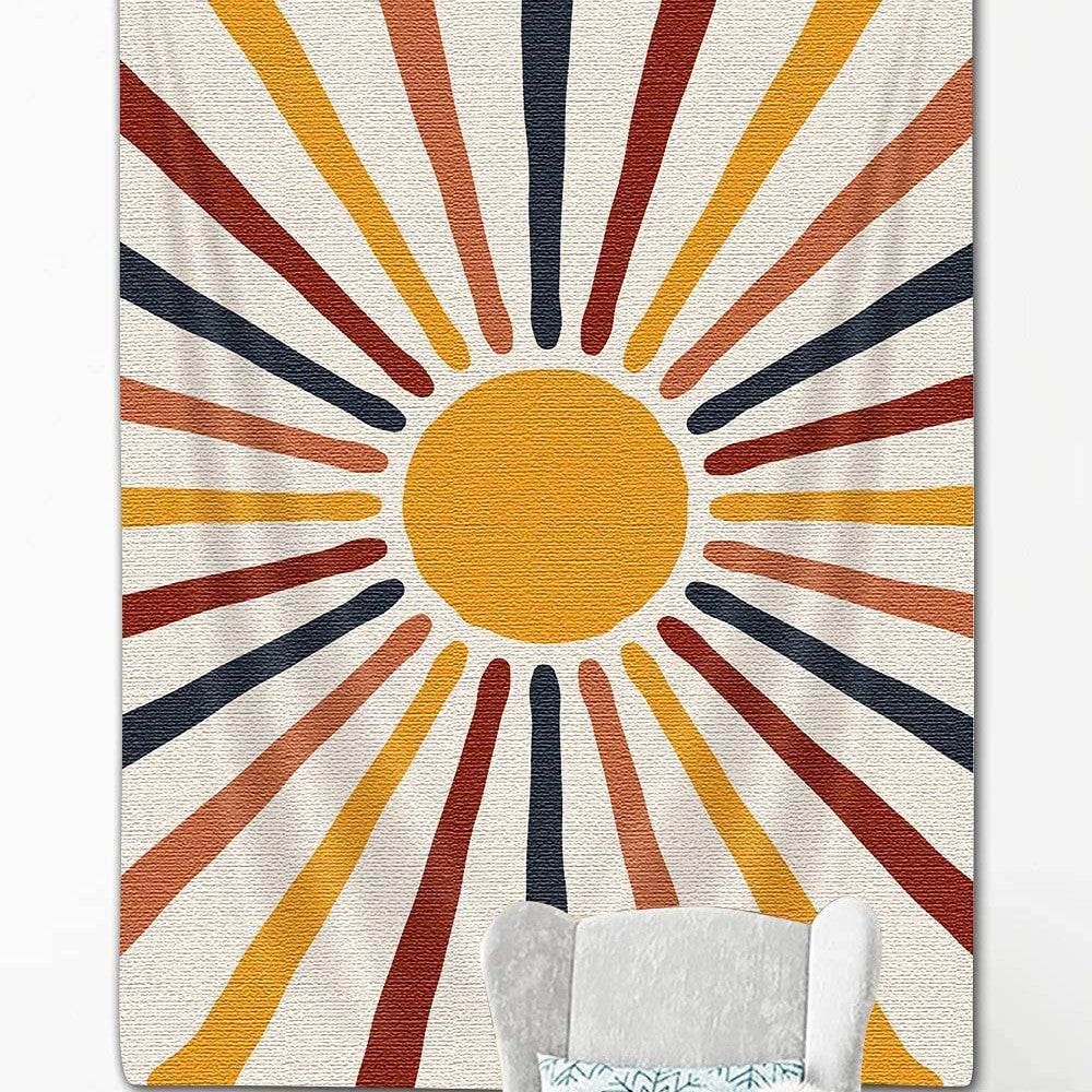Bohemian Sun Wandteppich im Retro-Stil