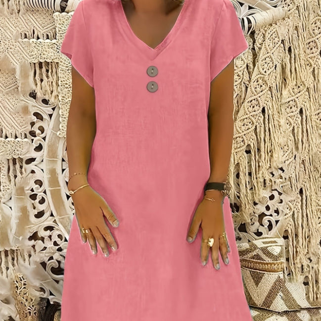 Luftiges Midi-Kleid aus Baumwoll-Leinen – Bild 7 | LuxeStyle