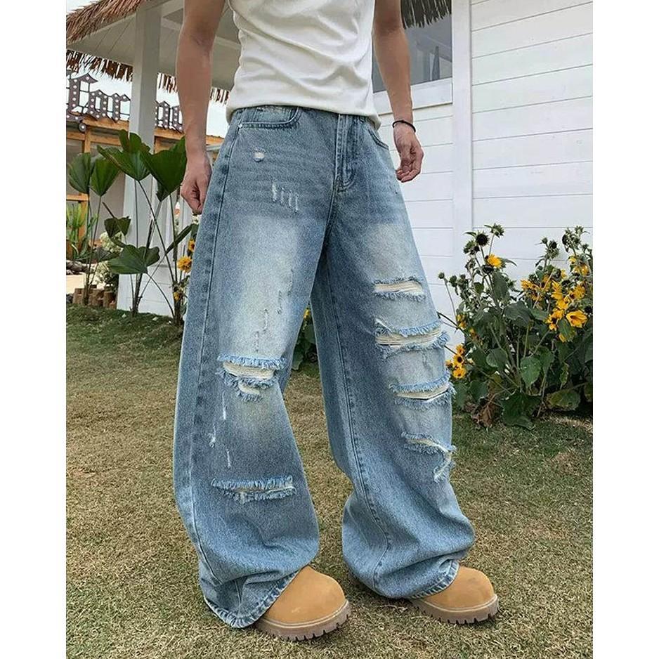 Retro Washed Ripped Jeans für Herren