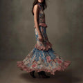 Hochgeschnittener Vintage-Druck-Dress im Kuchenstil