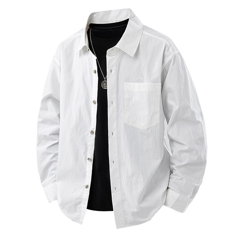 Loose Casual Shirtcoat in Schwarz, Weiss, Grau, Grün – Bild 5 | LuxeStyle