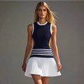 Gestreiftes ärmelloses Damen-Minikleid – Bild 6 | LuxeStyle