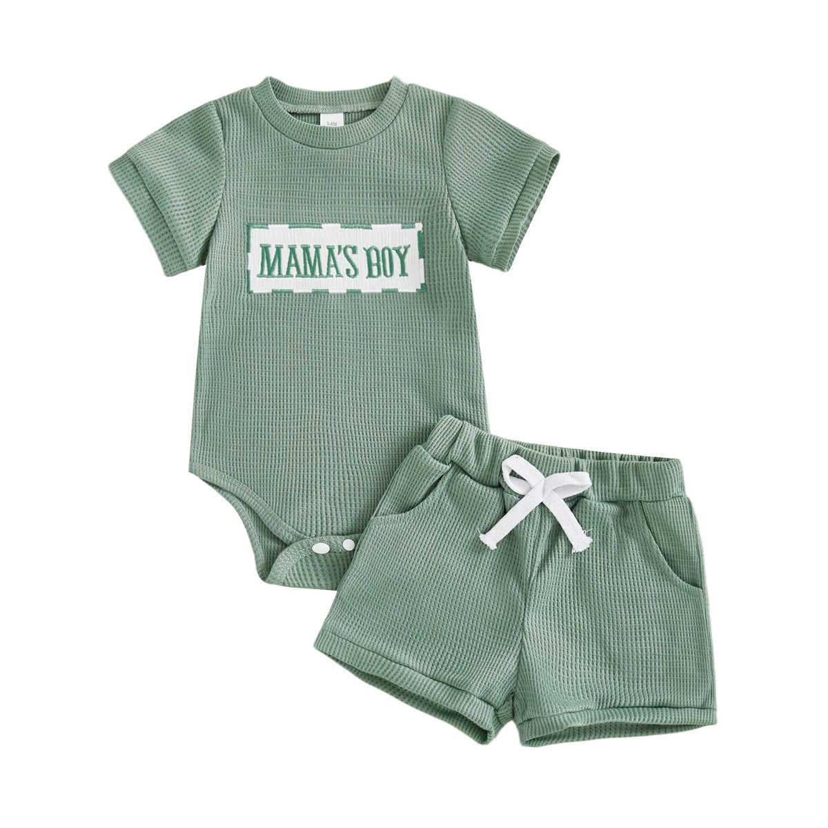 Baby Strampler und Shorts Set mit Waffel-Muster – Bild 4 | LuxeStyle
