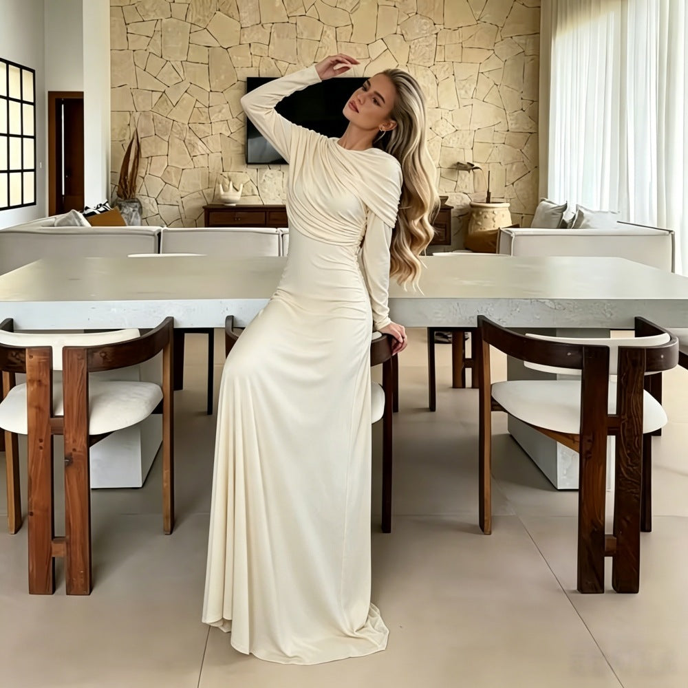 Plissiertes asymmetrisches Kleid – Bild 1 | LuxeStyle