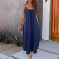 V-Ausschnitt Sommer-Slip-Kleid