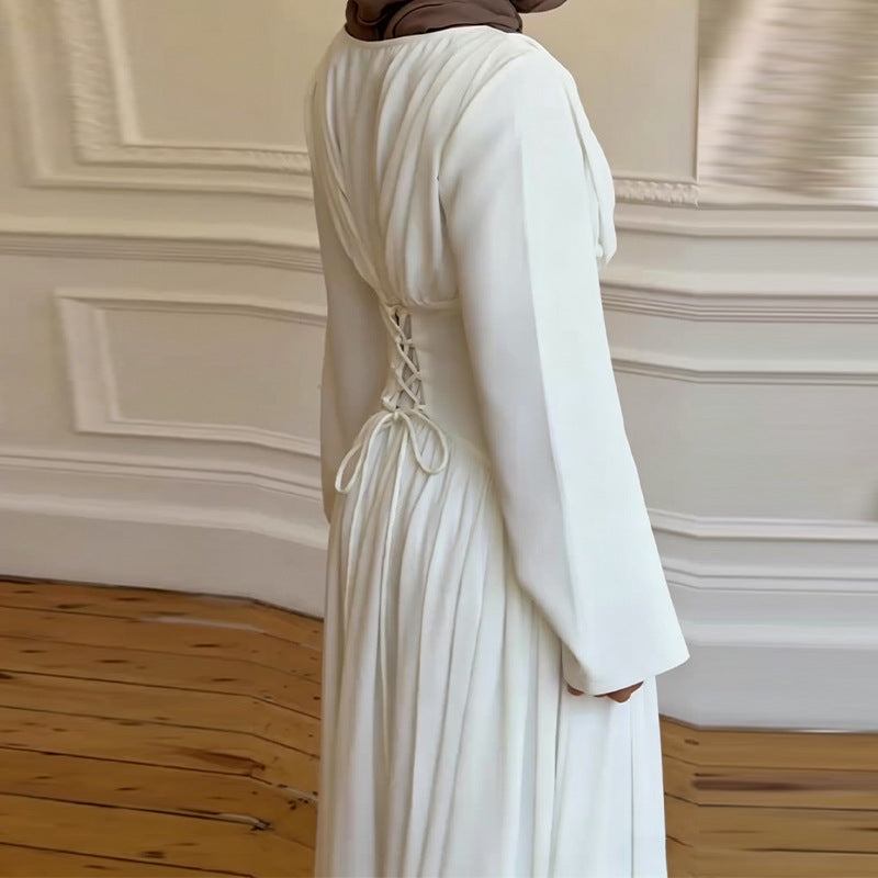 Langärmliges Maxi-Kleid mit Stickerei – Bild 3 | LuxeStyle