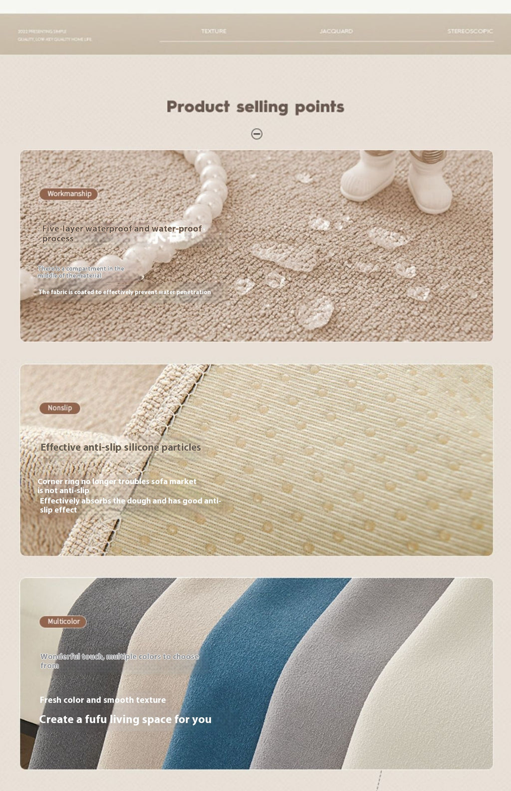 Wasserdichter Velvet-Sofaüberwurf