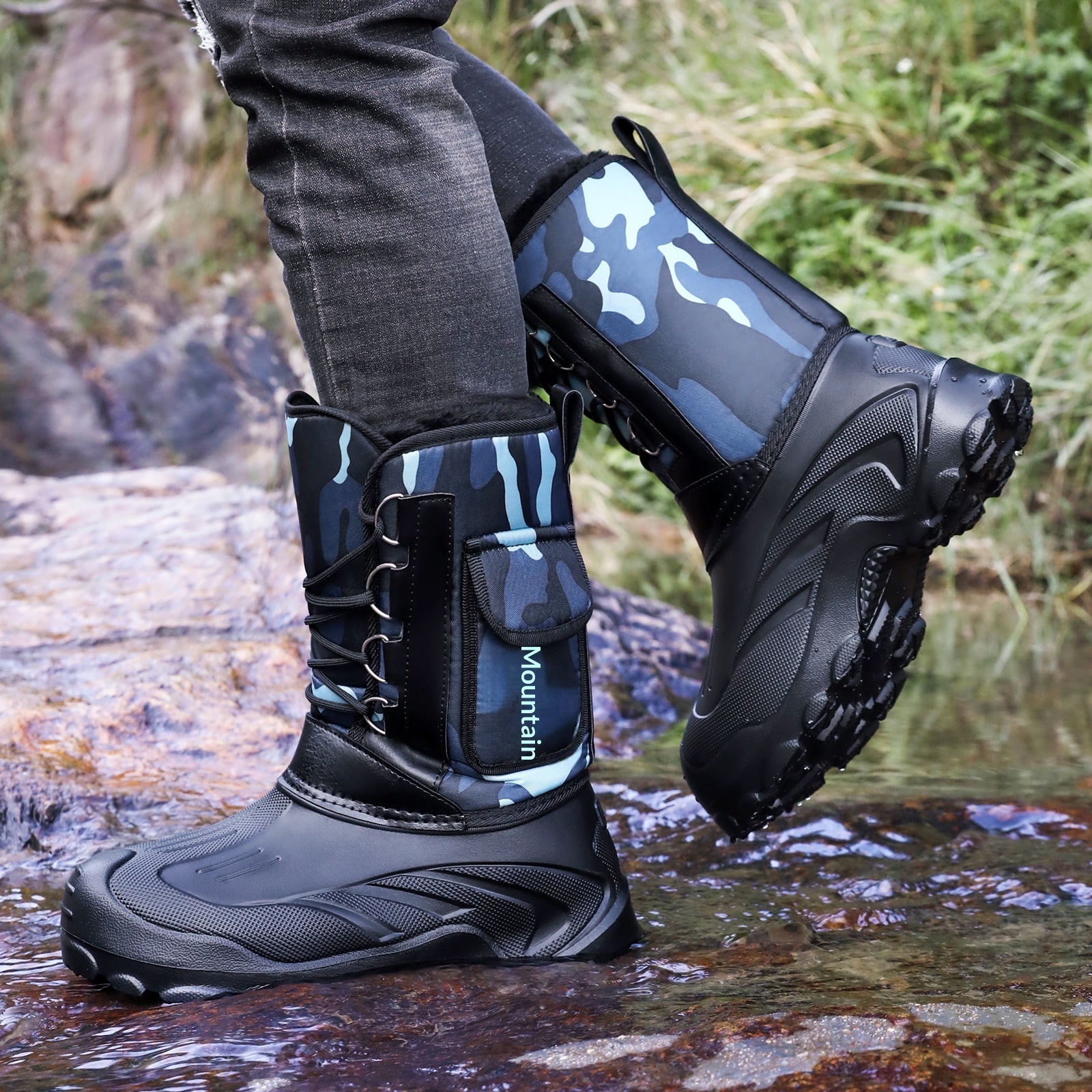 Herren Winter-Snowboots mit Fleecefutter