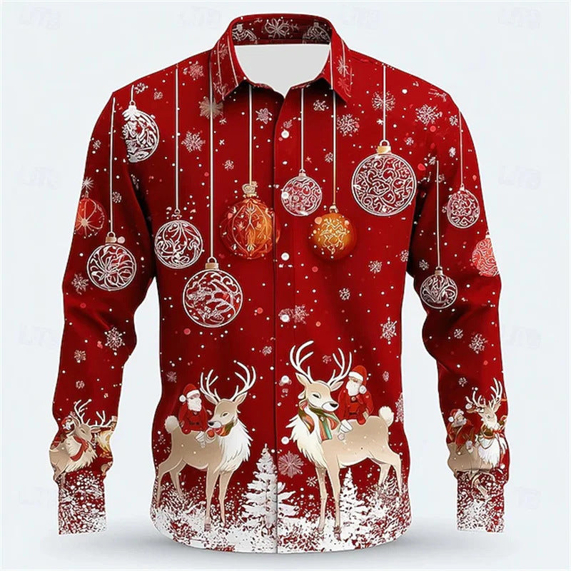 Herren Hemd mit Schneeflocken-Krawatten-Print – Bild 8 | LuxeStyle