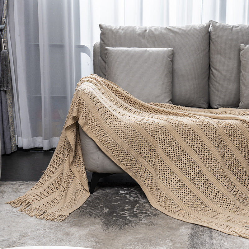 Geometrische Strickdecke für Sofa oder Bett | LuxeStyle