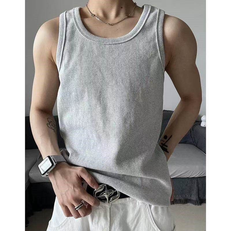 Herren Grau American-Style Ripp-Tanktop