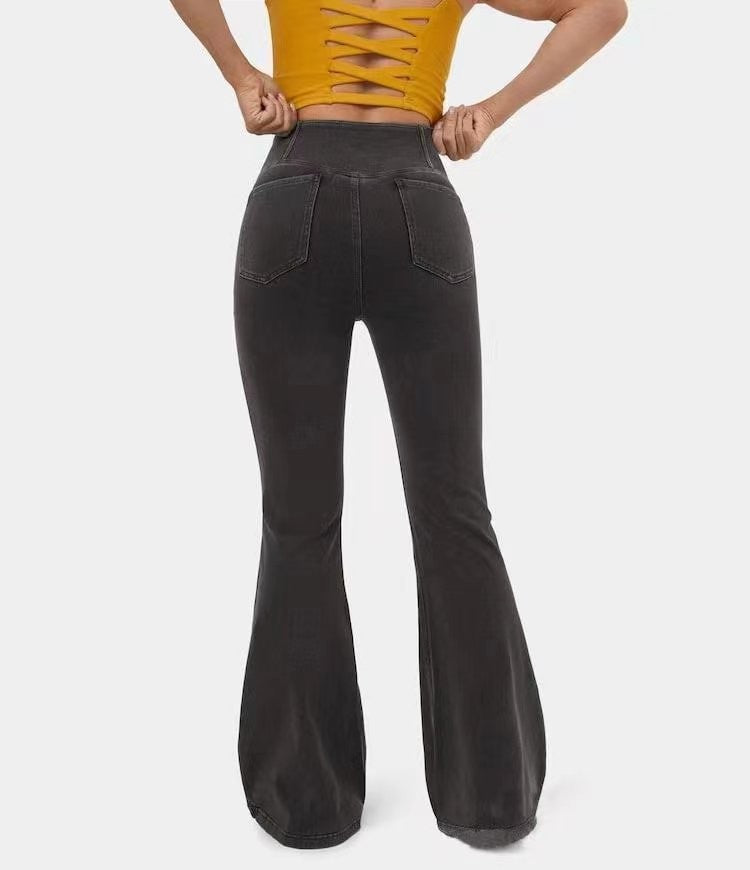 Slim-Fit Flared Crossover Jeans