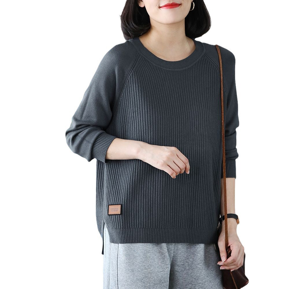 Strickpullover mit Rundhalsausschnitt für Damen