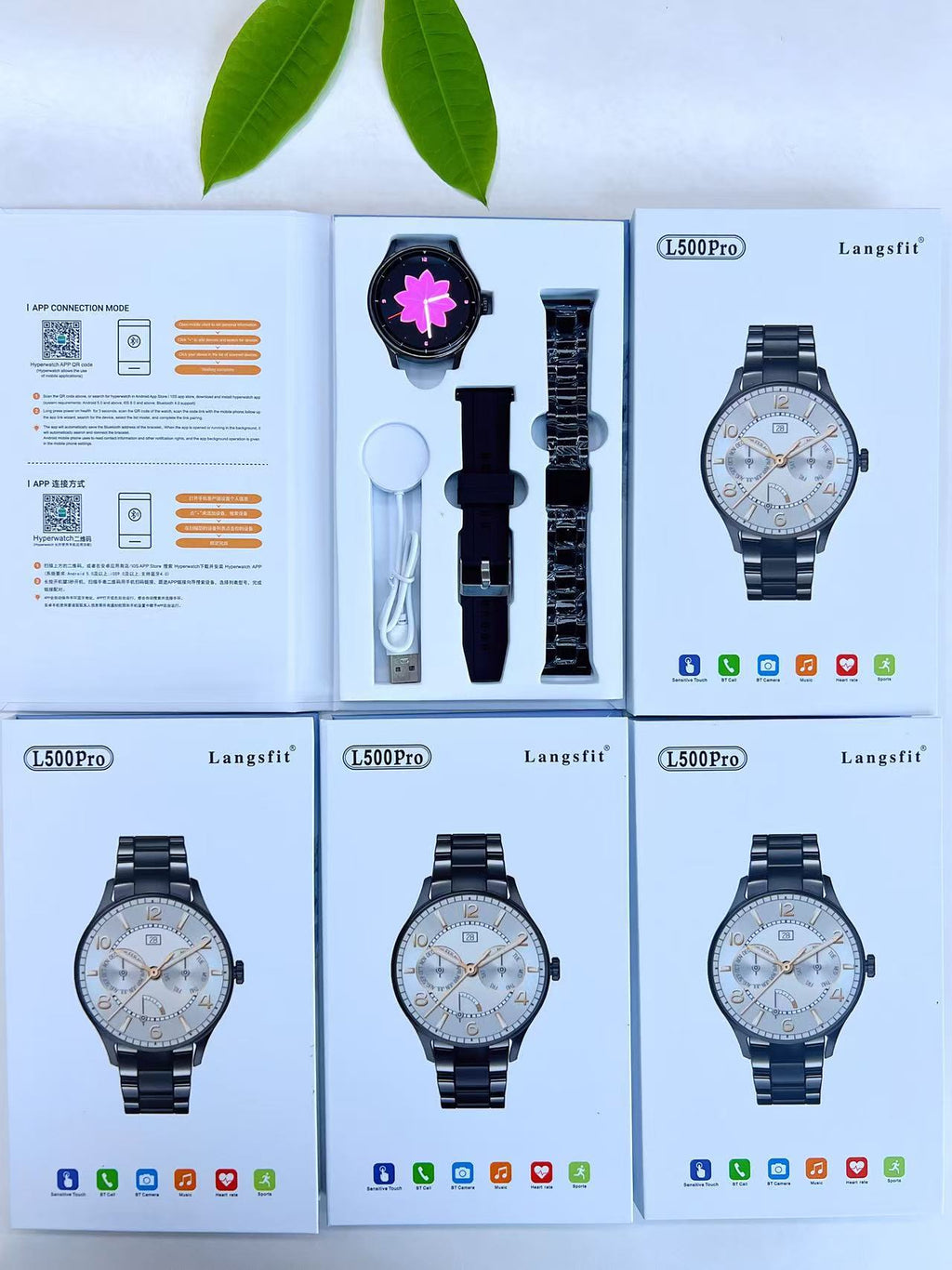 Bluetooth Anruf Sportuhr mit zwei Armbändern