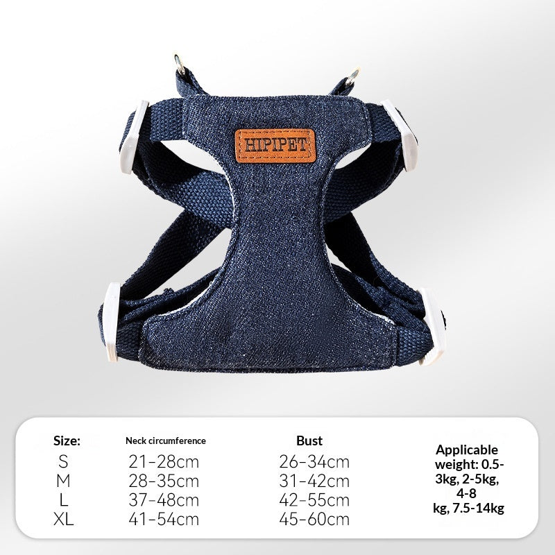 Atmungsaktive Denim-Leine für Hunde