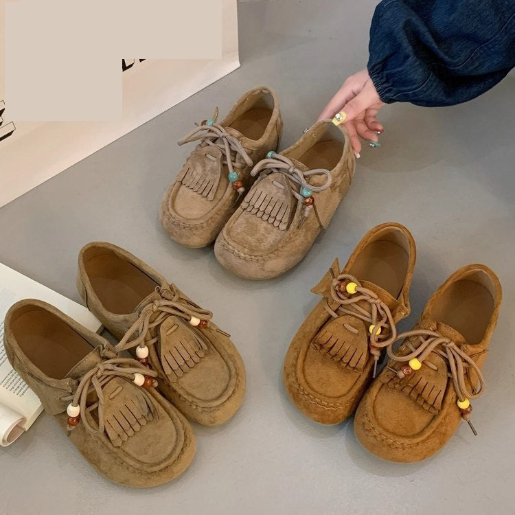 Vintage-Schnürschuhe mit weicher Sohle