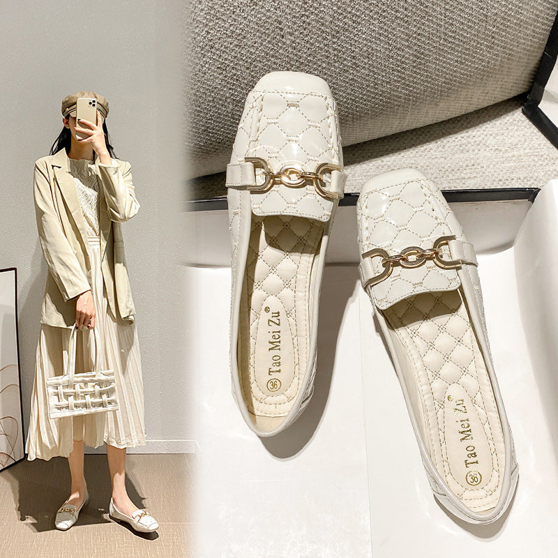 Bequeme Leder-Schuhe mit eckiger Spitze