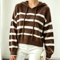Gestreifter Strick-Hoodie für Damen
