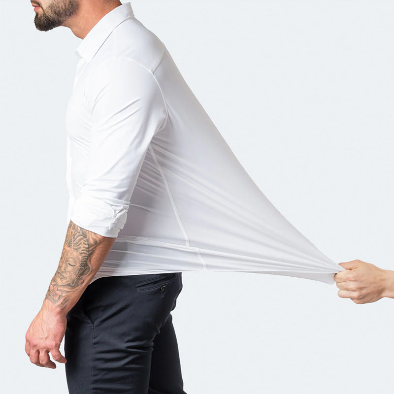 Elastisches Langarmhemd für Herren – Bild 4 | LuxeStyle