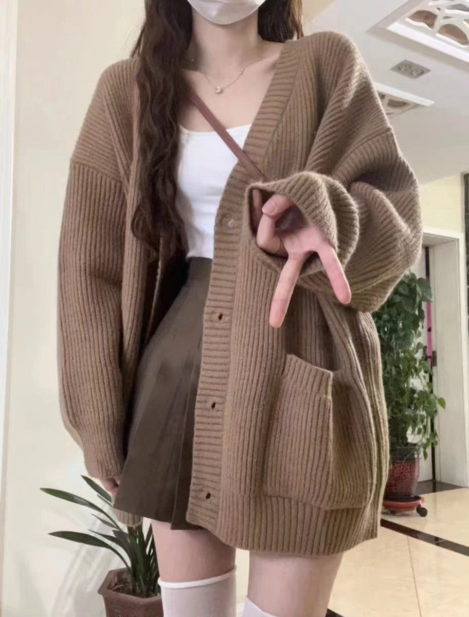 Einheitlich gefärbter Cardigan