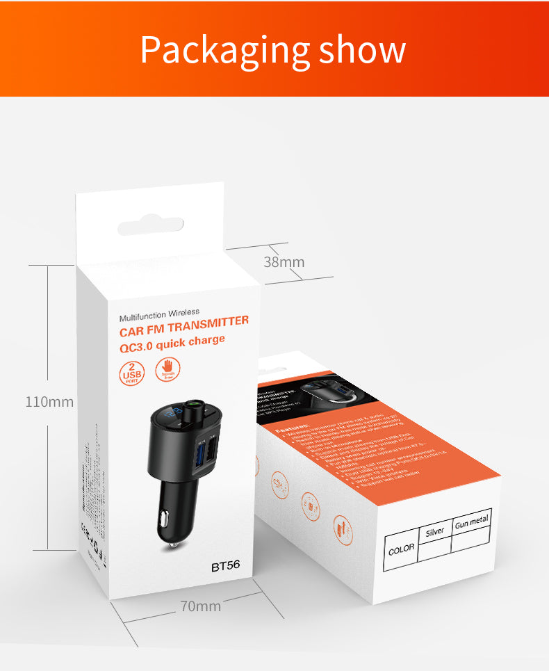 BT56 FM Transmitter mit Bluetooth-Freisprechfunktion