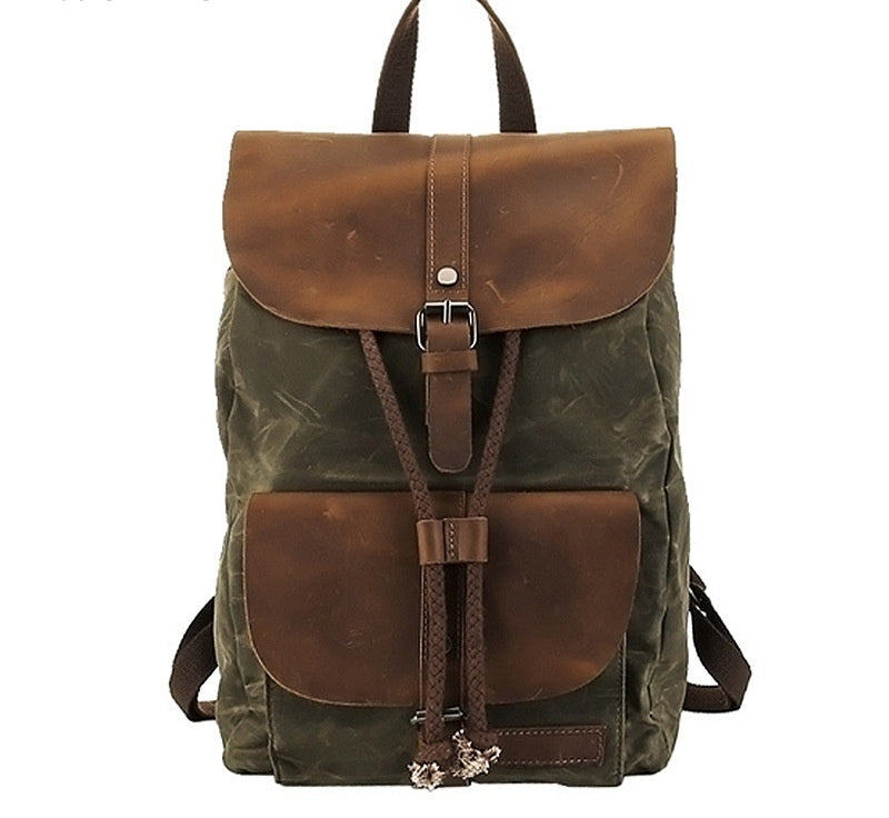 Wasserdichter Canvas-Rucksack im Retro-Stil