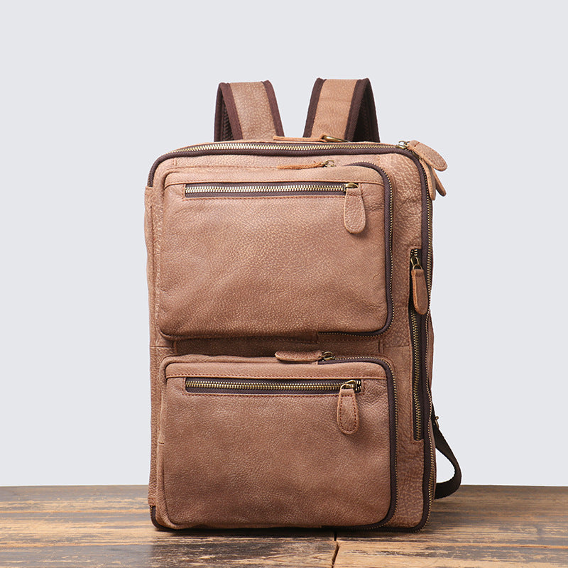 Lederrucksack gross – Vintage Braun