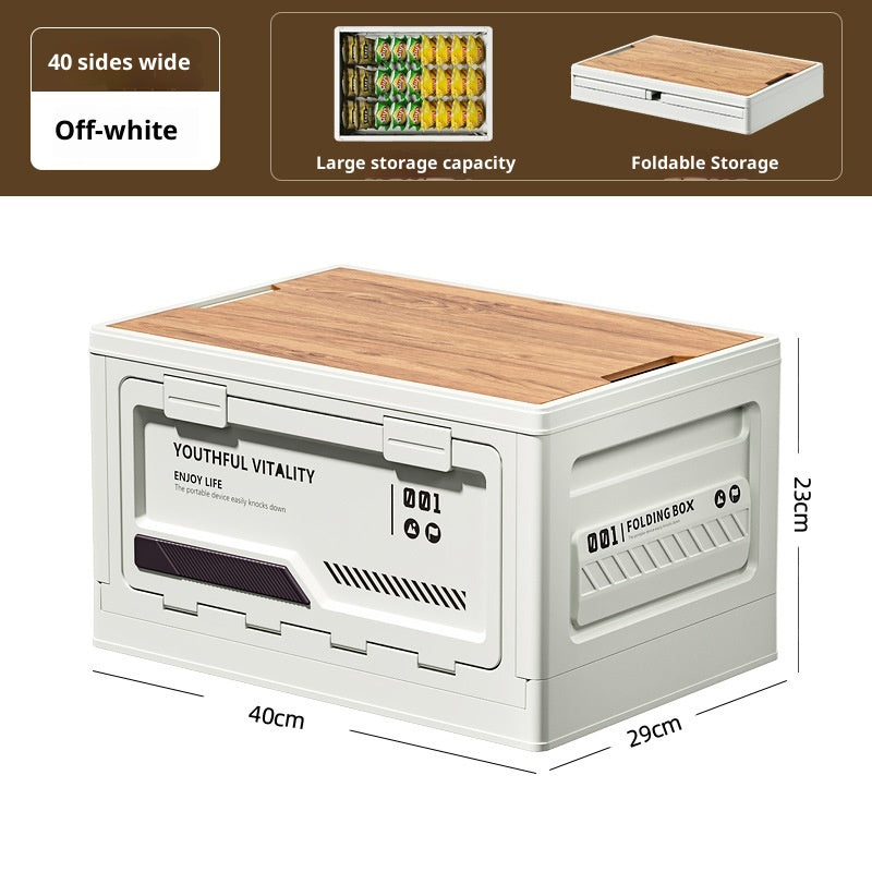 Camping-Storage-Box mit Holzdeckel