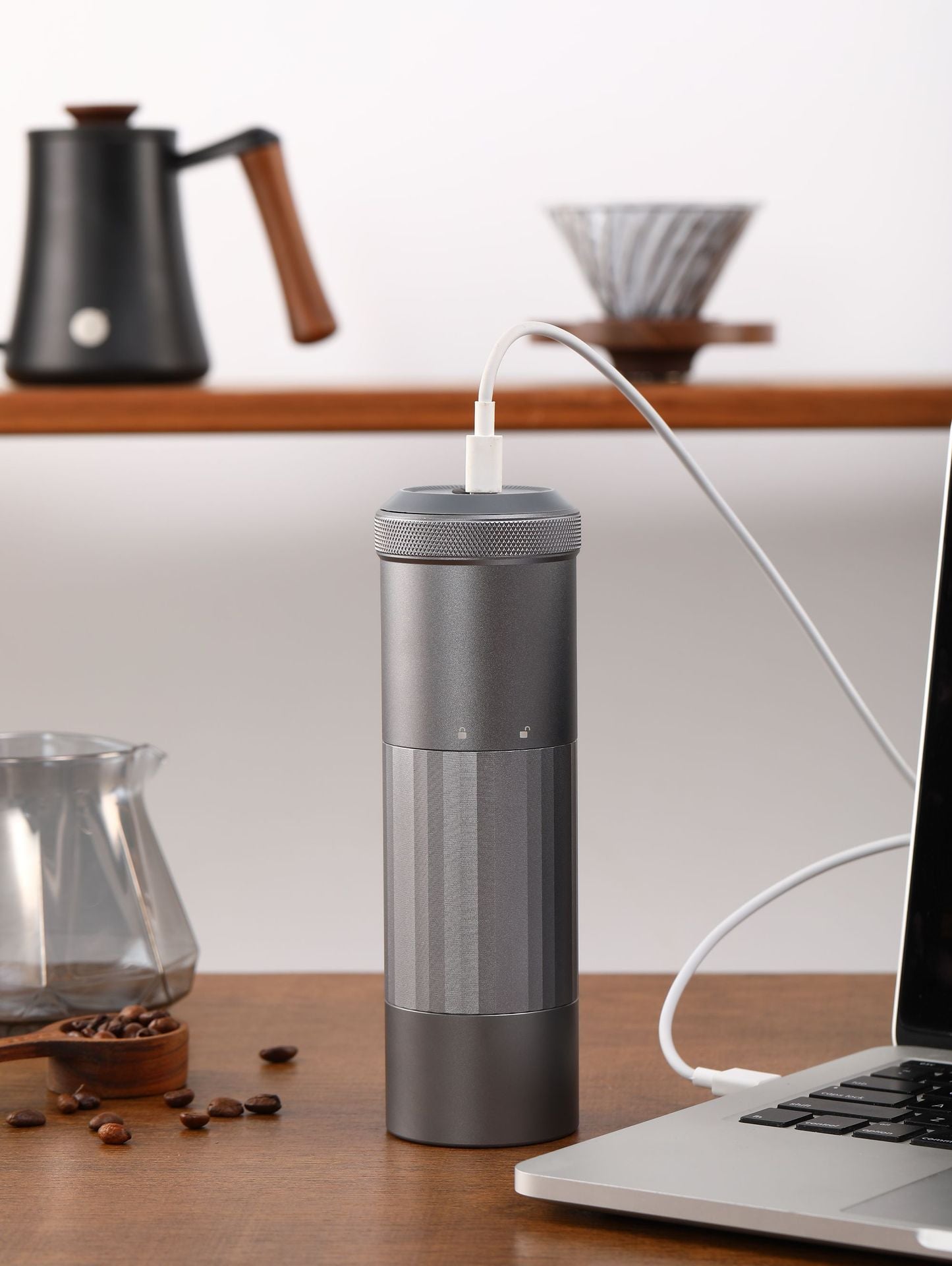 Kabellose Kaffeemühle mit USB-Ladefunktion