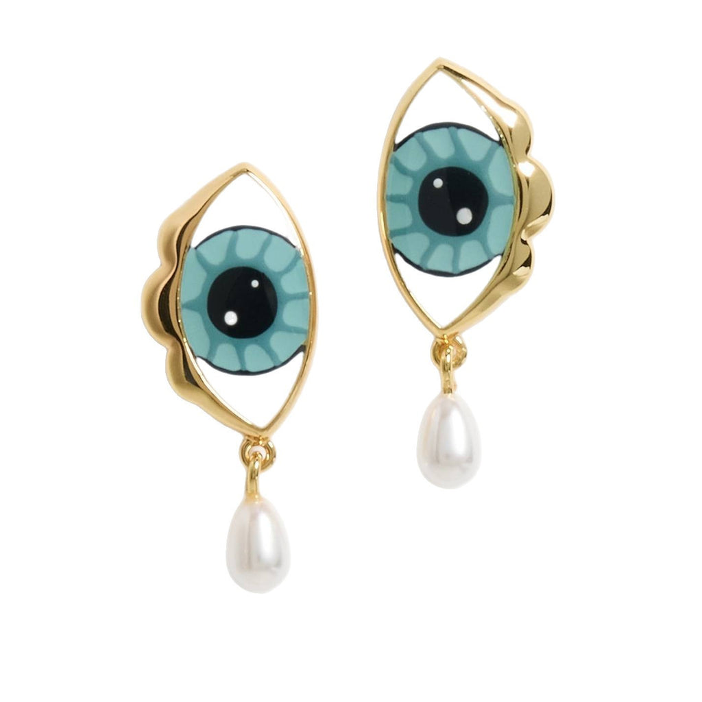 Blue-Eyed Pearl Ohrringe aus Edelstahl