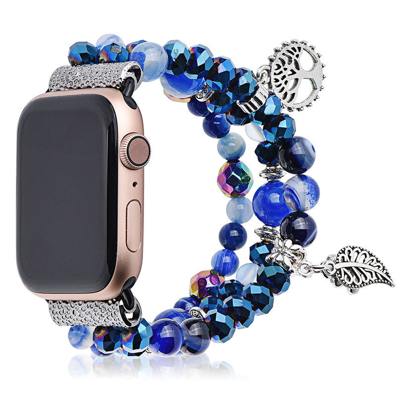 Uhr mit Schmuckarmband aus blauem Kristall | LuxeStyle