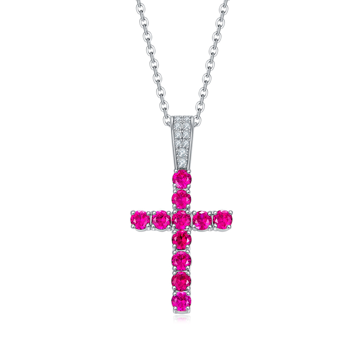 Edelstein-Kreuz-Anhänger «Rubin» · 925 Silber