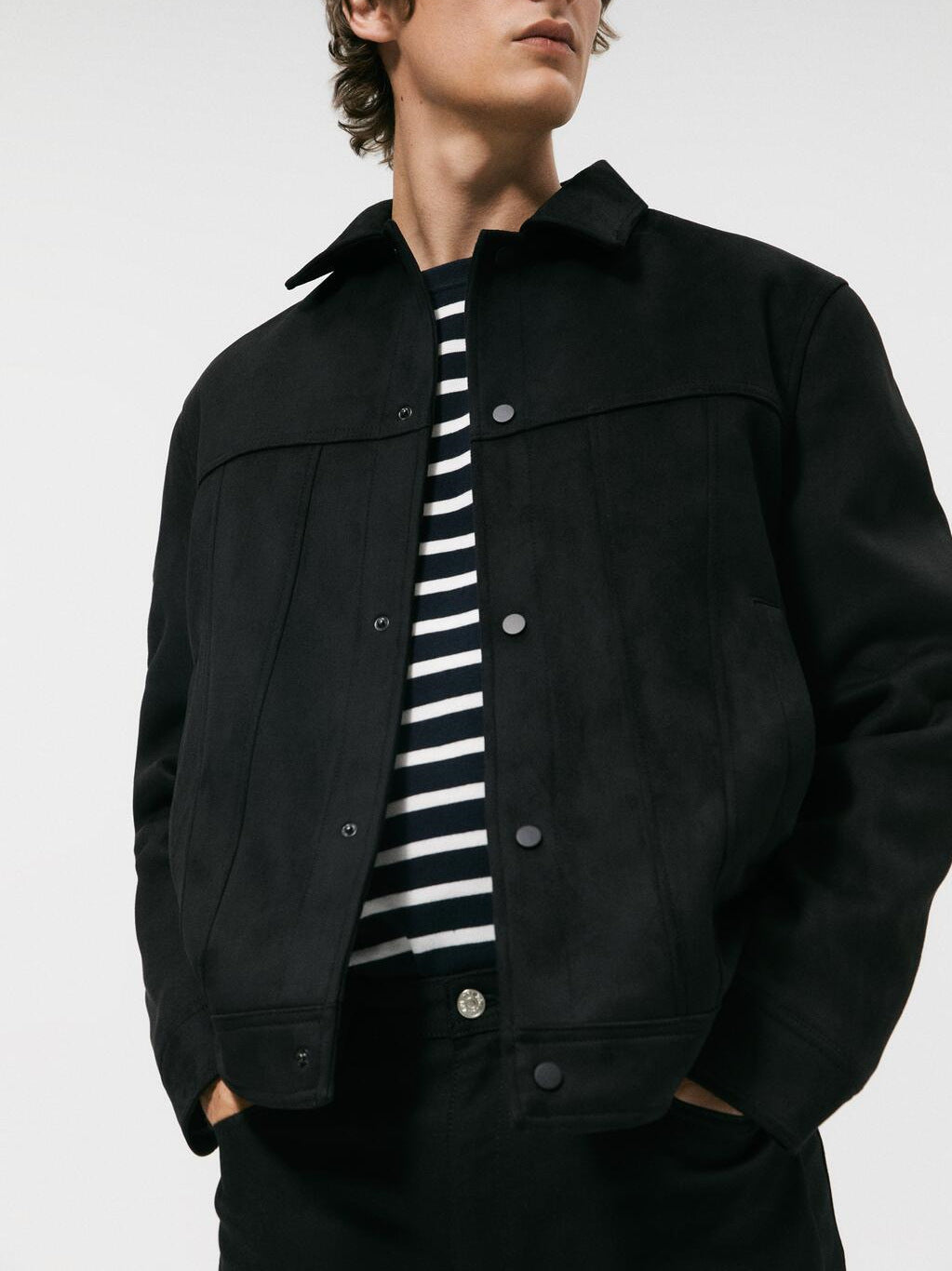Herren Lederimitat Reversjacke