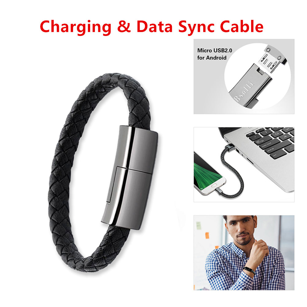 Lederarmband mit USB-C-Ladekabel