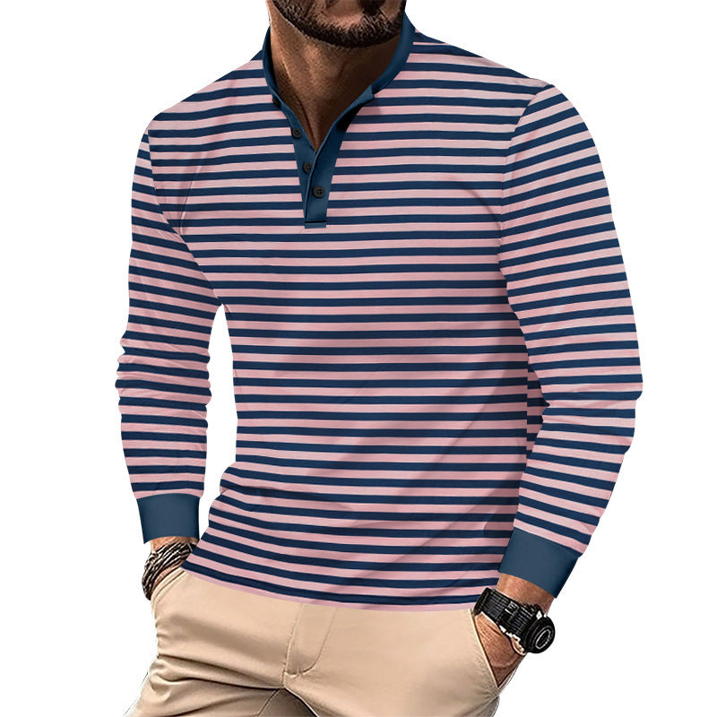 Herren Polo-Shirt mit bunten Streifen | LuxeStyle
